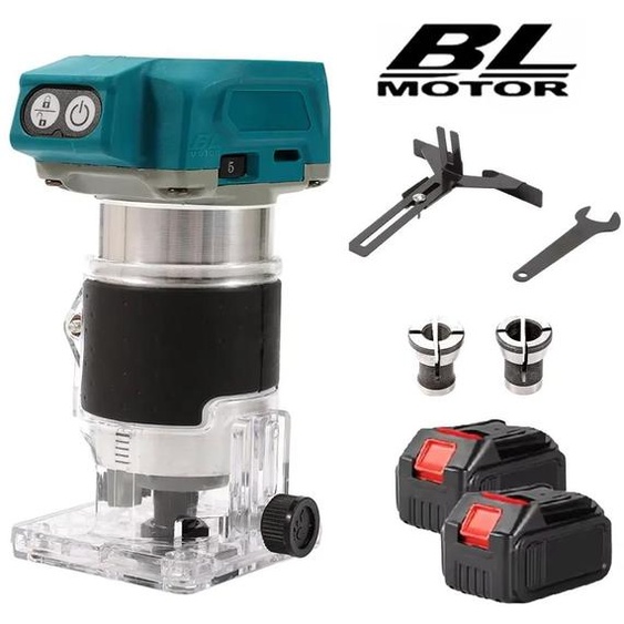 Débroussailleuse électrique, moteur sans balais, vitesse réglable, 2 batteries