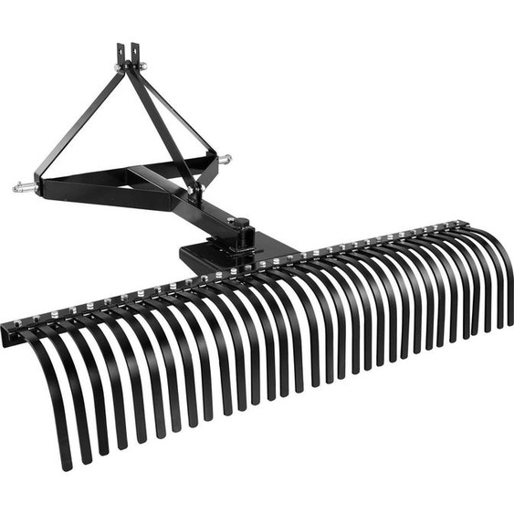 Déchaumeur tracté, déchaumeur tracté de 1525 mm avec 32 dents en acier, râteau déchaumeur à 3 points avec accessoires pour tracteur, râteau paysager pour jardin, ferme, pelouse