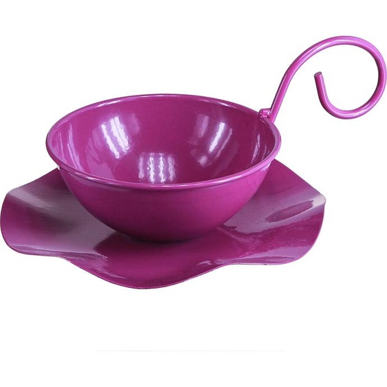 Déco Tasse à thé Métal Lilas Vintage Ø11,5cm H8cm 2pcs