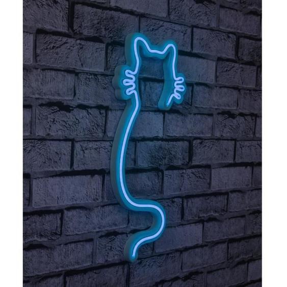 Décor mural néon LED Chat, Lumière néon Chat bleue, Décoration de chambre Chat