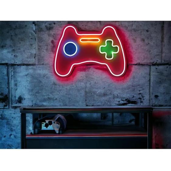 Décor mural néon LED Manette PS Gamer, Lumière néon Manette, Décoration de salle de jeux