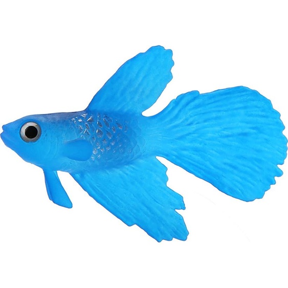 Décoration amusante pour aquarium, poisson artificiel en silicone, petit poisson, ornement pour aquarium, poisson combattant bleu