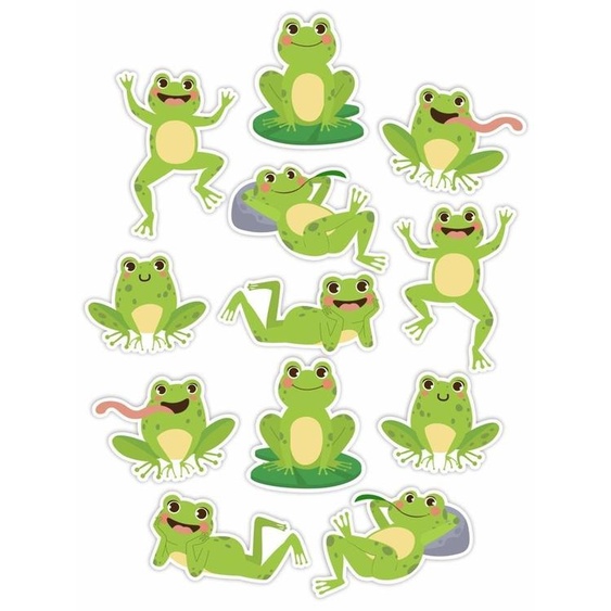 Décoration de fenêtre double face - Grenouilles 01 12pcs