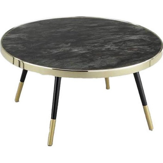 Décoration de table DKD Home Decor 82,5 x 82,5 x 40 cm cristal noir or acier aluminium glamour