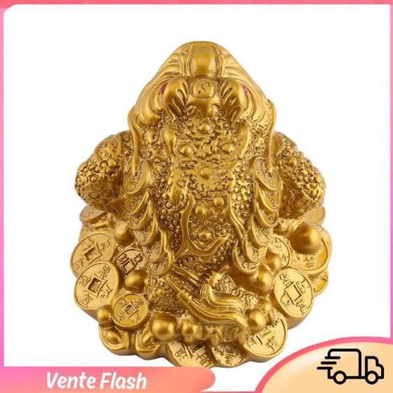 Décoration - DILWE - Grenouille dargent - Résine dorée - 6,5 x 6 x 5 cm - Feng Shui