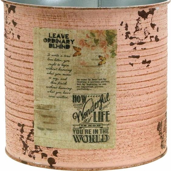 Décoration en métal Pot de fleurs look rétro pour compositions végétales