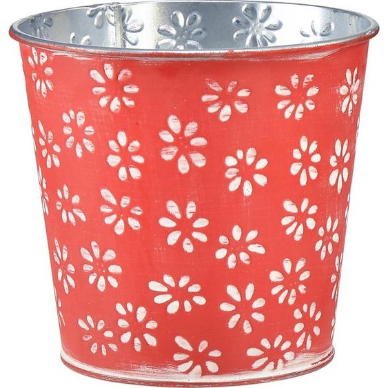 Décoration florale Pot en métal gaufré Vintage Motif floral Décoration