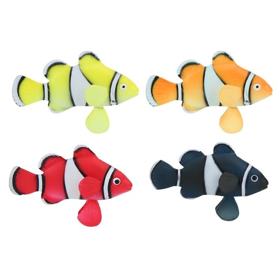Décoration lumineuse en silicone, imitation poisson clown bionique, pour aquarium ou bac à poissons
