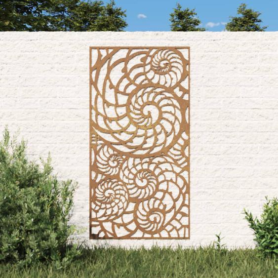 Décoration murale de jardin 105x55 cm acier corten design coque