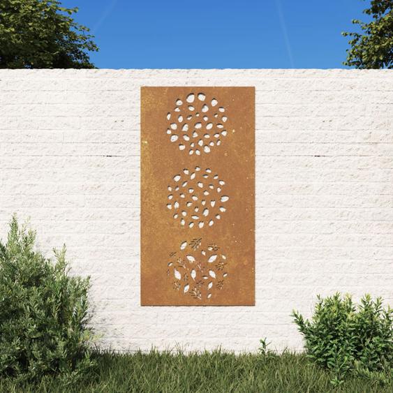 Décoration murale jardin 105x55 cm acier corten design feuille