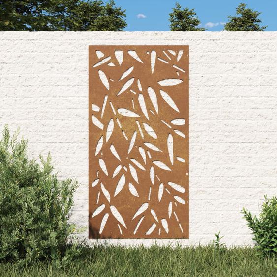 Décoration murale jardin 105x55 cm design de feuille de bambou