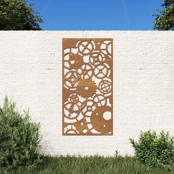 Décoration murale jardin 105x55 cm design de roue dentée
