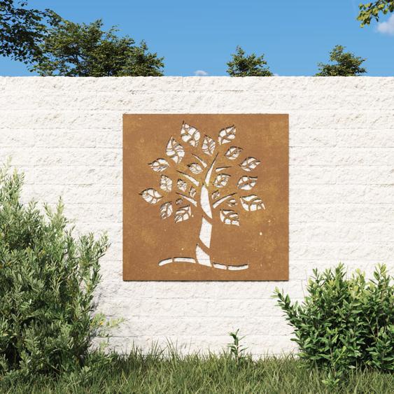 Décoration murale jardin 55x55 cm acier corten design darbre