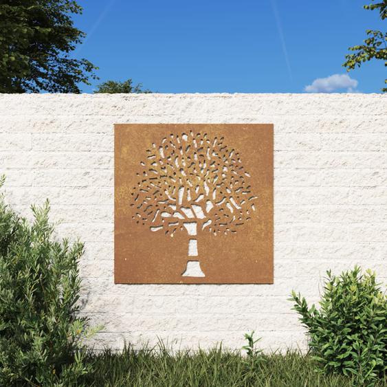 Décoration murale jardin 55x55 cm acier corten design darbre