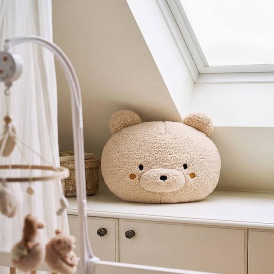 Décoration murale ourson bouclette beige