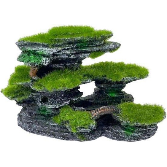 Décorations daquarium - Lot de 2 rochers en pierre dure formant une grotte, décor pour aquarium à betta, pierre décorative avec grotte