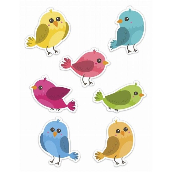 Décorations de fenêtre pour le printemps - Oiseaux 01 7pcs