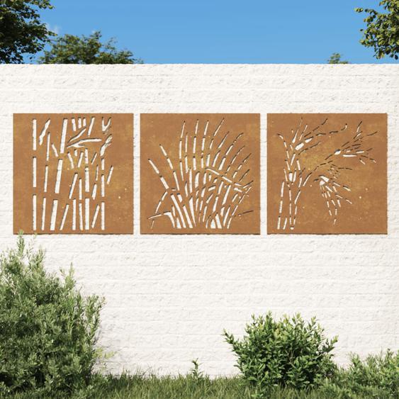 Décorations murales jardin 3 pcs 55x55 cm design dherbe