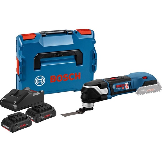 Découpeur-ponceur 18V GOP 18V-28 + 2 batteries Procore 4 Ah + chargeur GAL 18V-40 + L-BOXX - BOSCH - 06018B600Q