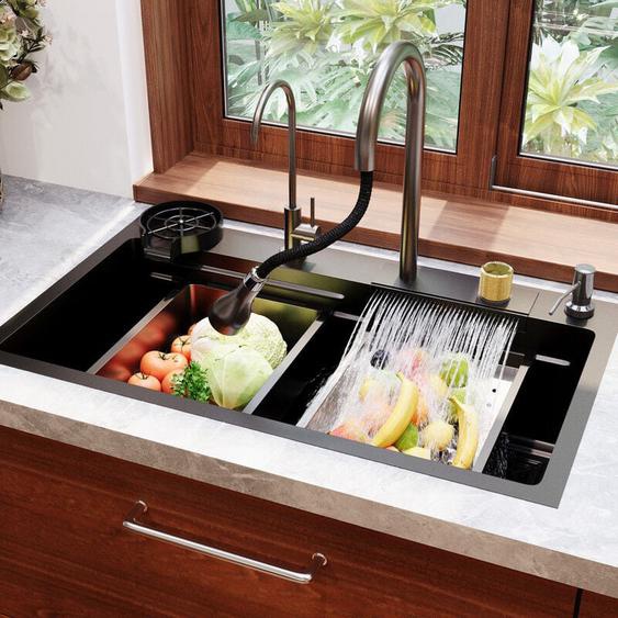Vier de Cuisine Multifonction Deervalley Cascade en Acier Inoxydable 304 - (75 x 46 cm) - Modèle DV-EU1K0183