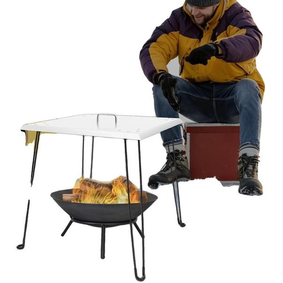 Déflecteur de chaleur pour foyer, acier inoxydable, 61 x 61 x 61 cm, forme carrée, poids : 6,5 kg, design pliable