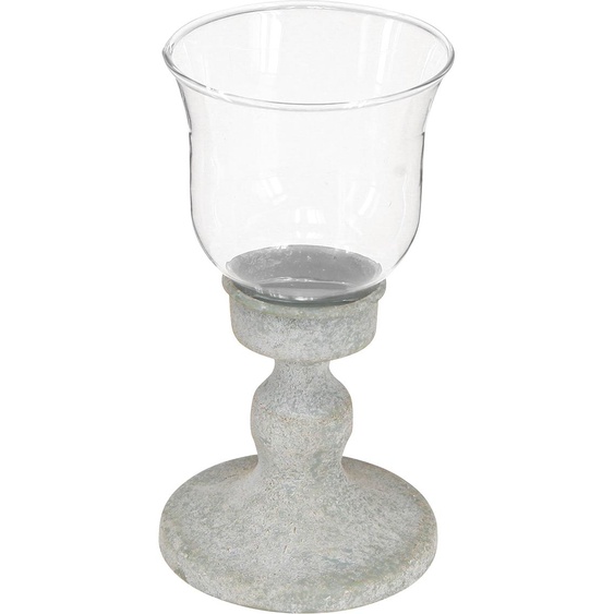Deko Verre Coupe Vintage Métal Gris Shabby Chic Ø8cm H15,5cm