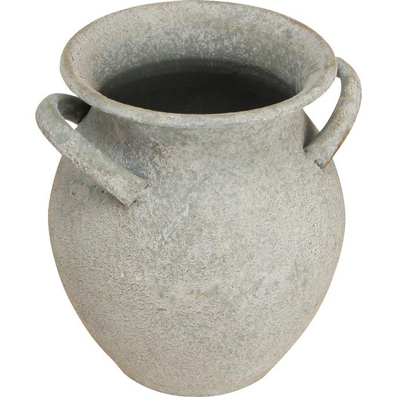 Deko Vintage Vase Métal Gris Cache-pot Poignées H13cm Deko-Highlight
