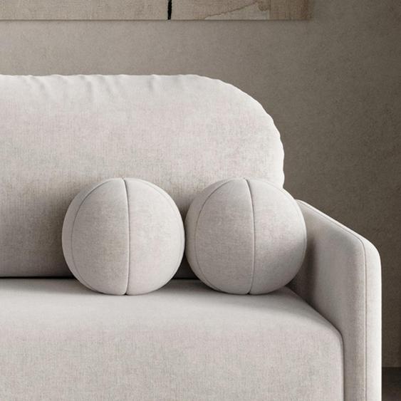 DEKORI Canapé scandinave MALVA - Canapé 3 places en tissu avec coussins ronds - WIND 11 (Gris cendré)