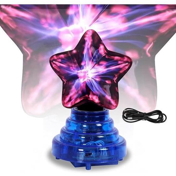 Boule Plasma - DEIPOP - Lampe Étoile - 4W - Contrôle Tactile et Sonore - Rouge