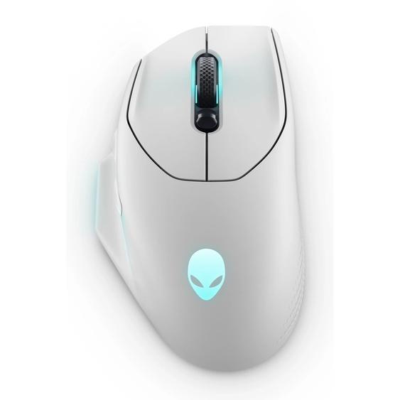 DELL Alienware AW620M, Droitier, Optique, RF Wireless + USB Type-C, 26000 DPI, Blanc AW620M-W-DEAM