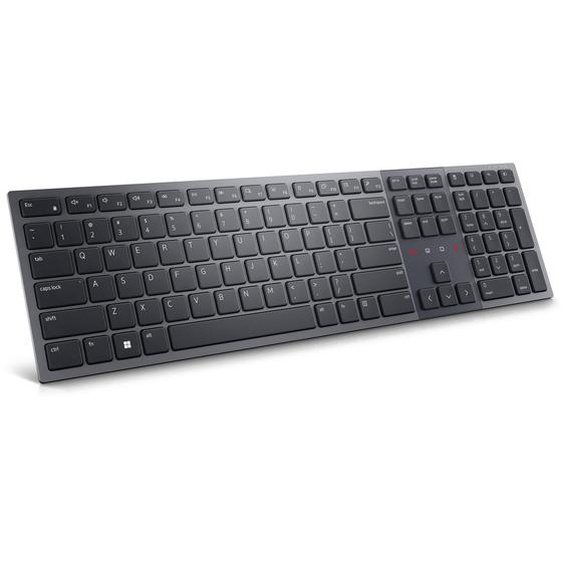 DELL KB900, Taille réelle (100 %), RF sans fil + Bluetooth, Commutateur de touche « ciseaux », AZERTY, Graphite KB900-GR-FR