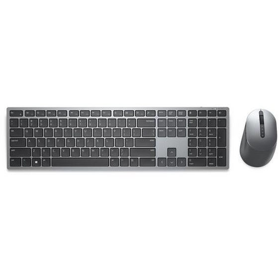 DELL KM7321W, Standard, RF sans fil + Bluetooth, AZERTY, Gris, Titane, Souris incluse KM7321WGY-FR