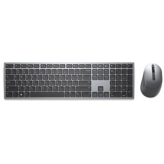 DELL KM7321W, Standard, RF sans fil + Bluetooth, AZERTY, Gris, Titane, Souris incluse KM7321WGY-FR