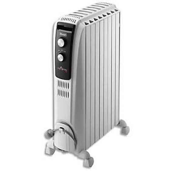 DELONGHI Radiateur bain dhuile Dragon 4 mobile 2000W 3 allures chauffe L44 x H65 x P16 cm Gris clair