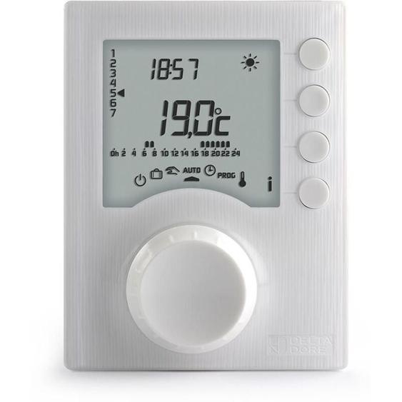 Delta Dore - Thermostat à piles programmable filaire pour chauffage avec 2 niveaux de consigne - réf : Tybox 1117 Réf : 6053005