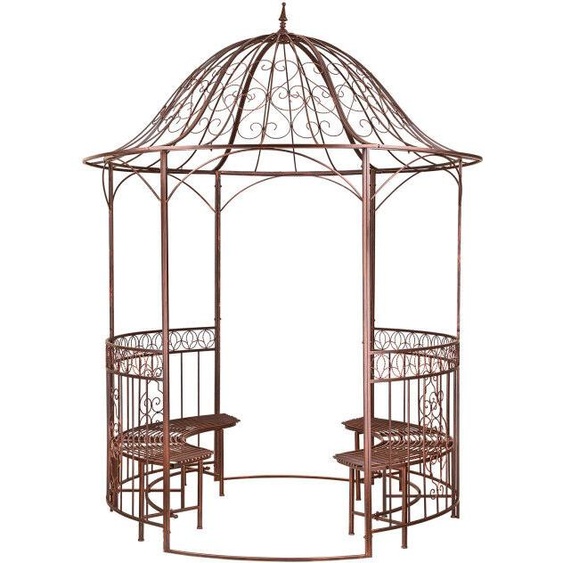 Dema Arche - Pavillon de jardin en métal Ø 2 m SUN - Kiosque avec bancs