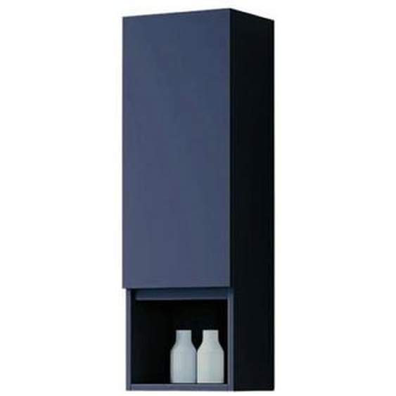 Demi-colonne suspendue - Non spécifié - H90 - Bleu mat - 1 porte - Compartiment ouvert bas
