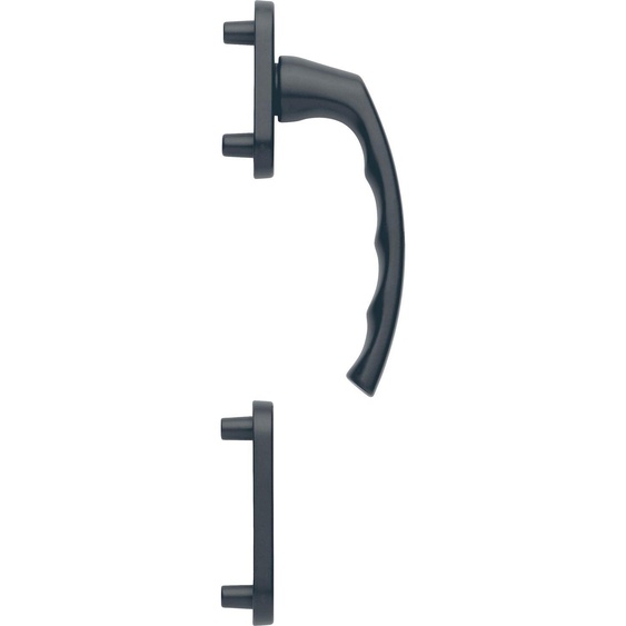 Demi-garniture de porte de balcon HOPPE LIÈGE - extérieur haut, noir