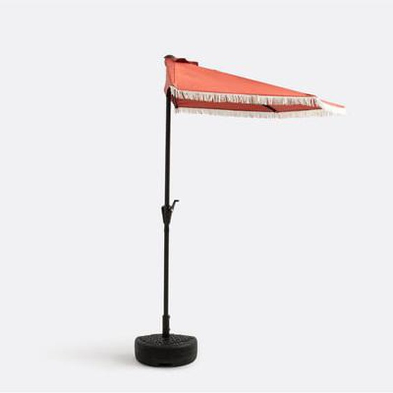 Demi-parasol de balcon à franges Medio