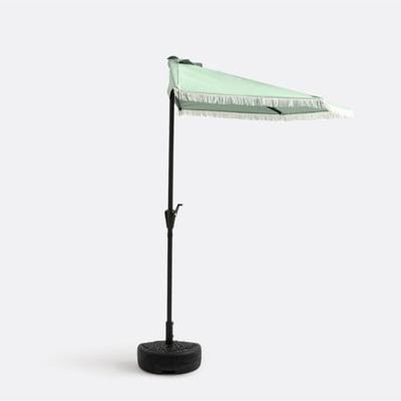 Demi-parasol de balcon à franges Medio
