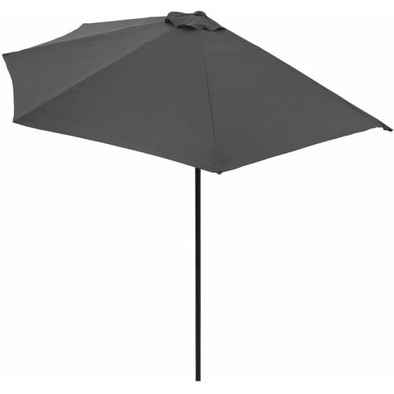 Demi-parasol ø 270 cm Parasol de balcon avec manivelle Pare-soleil Protection solaire uv 50+ terrasse jardin-Anthracite - Kingsleeve