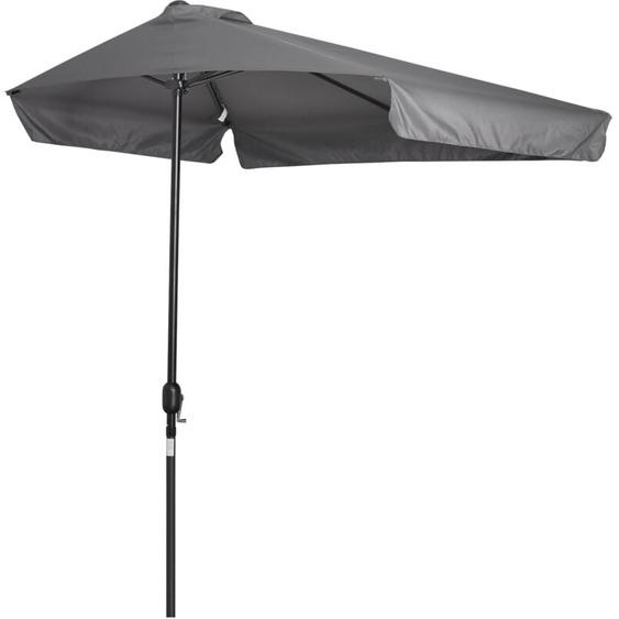 Outsunny - Demi parasol - parasol de balcon 5 entretoises métal dim. 2,3L x 1,3l x 2,49H m polyester haute densité gris