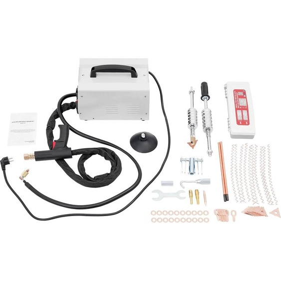 Démolisseur de bosses pour voiture - Appareil de réparation des bosses - 3 kW, 220 V, 16 A - Kit doutils portable dans une mallette pour carrosserie en acier - Noir