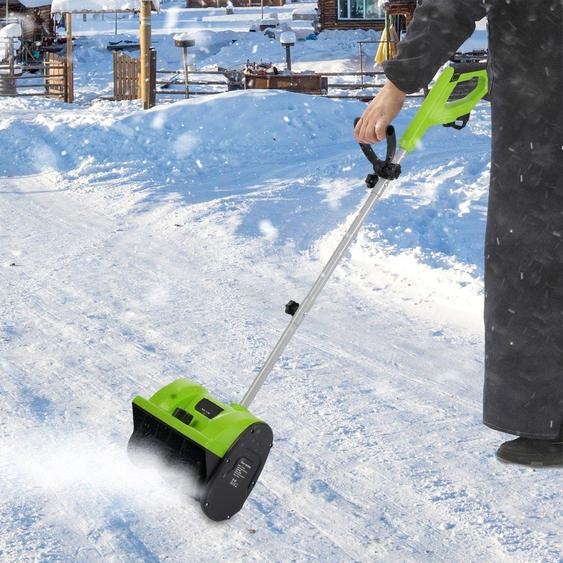 Déneigeuse électrique - 1200 W - Largeur de déneigement de 30 cm - Vert - Avec coupe-bordure en nylon