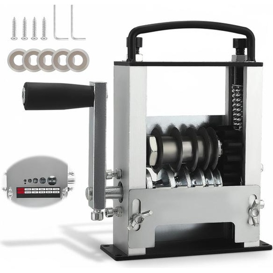 Dénudeuse manuelle - Dénudeuse de câbles - 6 canaux, 5 lames, châssis portable en aluminium, pour le recyclage du cuivre, 1–17 mm - Blanc