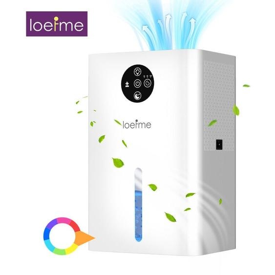 Déshumidificateur d’Air Silencieux 1.8L Grande Capacité, Déshumidificateur Électrique Réservoir deau, Avec affichage, Avec lumière LED, 300ml/day,