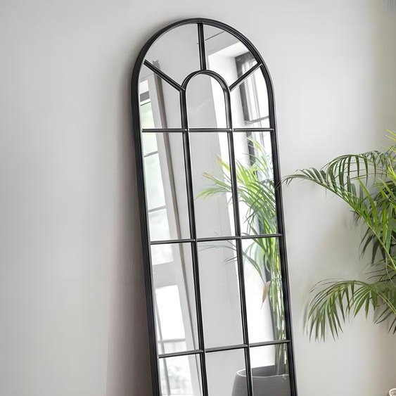 Design moderne et charmant - miroir style fenêtre en arc de cercle noir