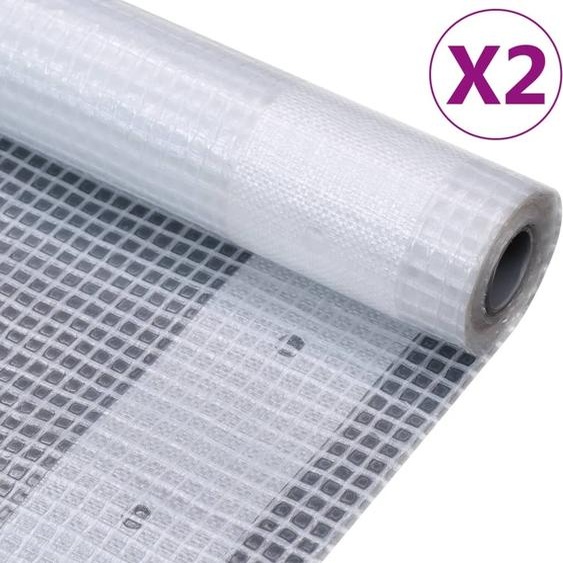 Design New Bâche de couverture grillagée 2 pcs. 260 g/m² 3x6 m Blanc - Bâches & Films de couverture Meubles2025 CHY7870430 2parcel