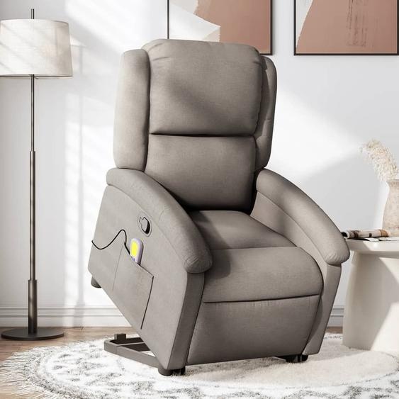 Design New Fauteuil de massage avec releveur Taupe Tissu - Fauteuil TV & Relax Meubles2025 CHY8424310 2parcel