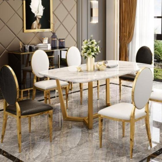 Design Table à manger Marbre moderne Salle à manger Salon Cuisine Tables Table